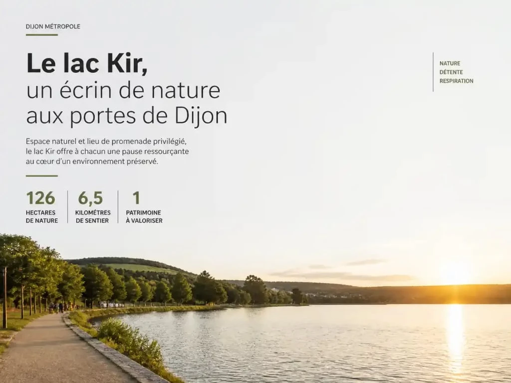 Balade autour du lac Kir à Dijon en fin de journée